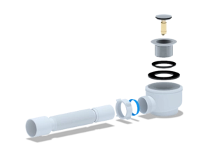 Сифон для душевого поддона АНИПласт E415CL 1 1/2 дюйма 50 мм с гибкой трубой 375х40х50 мм (E415CL)