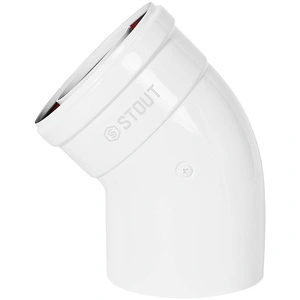 Отвод 45° традиц. коакс. D60(п-м)/100(п-м) STOUT (SCR-6010-000045)