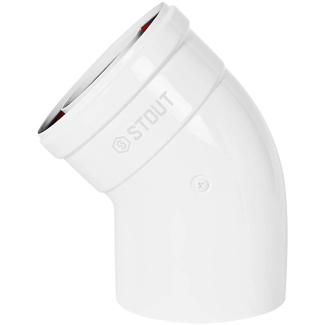 Отвод 45° традиц. коакс. D60(п-м)/100(п-м) STOUT (SCR-6010-000045)