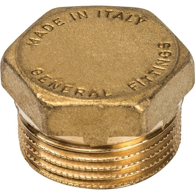 Заглушка с наружной резьбой ЛАТУНЬ (Пробка) STOUT (SFT-0024)