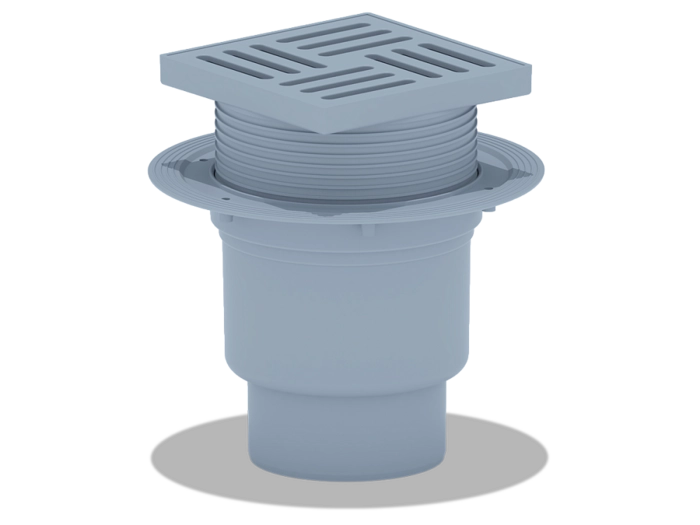 Трап для душа АНИПласт TA1710 вертикальный регулируемый с выпуском 110 мм и пластиковой решеткой 150х150 мм (TA1710)