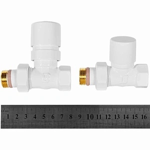Комплект клапанов термостатических STOUT Design белый, прямой 1/2 (SVTDK-0001-000015W)