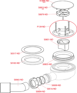 Сниженный сифон для душевого поддона, хром AlcaPlast A491CR