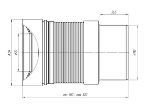 Удлинитель гибкий для унитаза АНИПласт K821R выпуск 110 мм 190-370 мм (K821R)