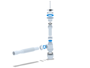 Cифон для раковины АНИПласт Юнг BM1015 1 1/4 дюйма 32 мм c гибкой трубой 32х32/40 мм (BM1015)