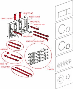 Кнопка управления для скрытых систем инсталляции, xром-мат Alcaplast M572 THIN