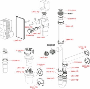 Воронка с шариком для сбрасываемого конденсата DN32 AlcaPlast AKS1Z