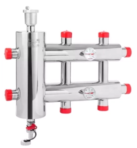 Гидравлический разделитель с воздухоотводчиком, совмещенный с коллектором 3 выхода VIEIR (HS3A)