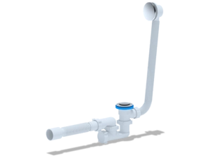 Сифон для ванны АНИПласт EC255S 1 1/2 дюйма 40 мм клик-клак с сеткой с переливом и гибкой трубой 40х50 мм (EC255S)