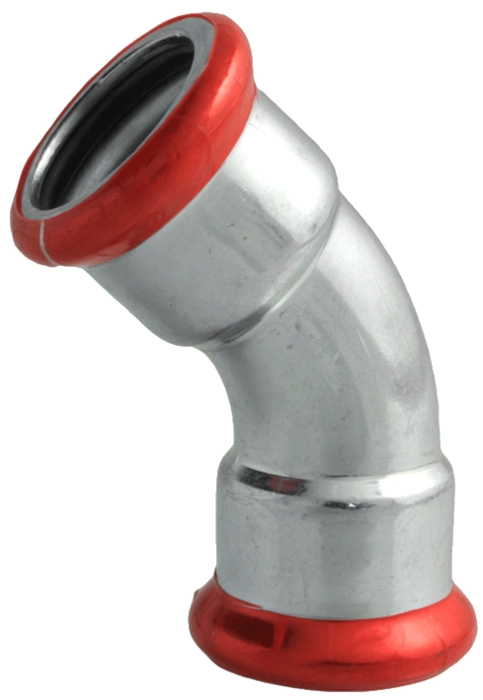Отвод 45гр оцинкованный пресс EUROTUBI