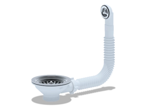 Перелив гибкий для мойки АНИПласт N320S с круглым вертикальным корпусом 3 1/2 дюйма (N320S)