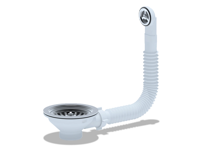 Перелив гибкий для мойки АНИПласт N320S с круглым вертикальным корпусом 3 1/2 дюйма (N320S)