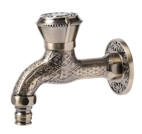 Кран водоразборный короткий декор/силумин VIEIR (VR324)