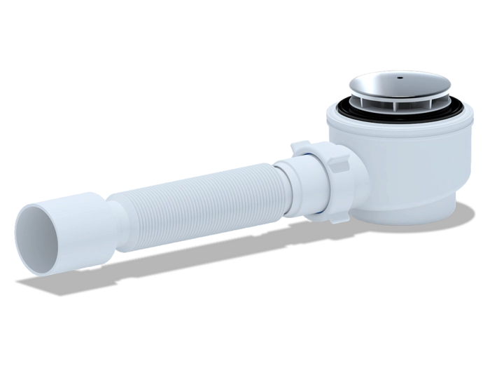 Сифон для душевого поддона АНИПласт E415C 1 1/2 дюйма 50 мм с гибкой трубой 40х50 мм (E415C)