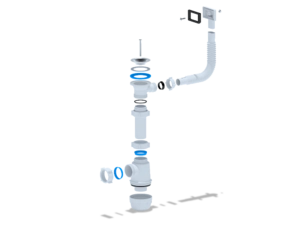 Сифон для мойки АНИПласт Грот A0140S 1 1/2 дюйма 40 мм с гибким переливом (A0140S)