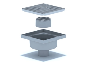 Трап вертикальный нерегулируемый АНИПласт TA5212 выпуск 50 мм с решеткой из нержавеющей стали 150х150 мм (TA5212)