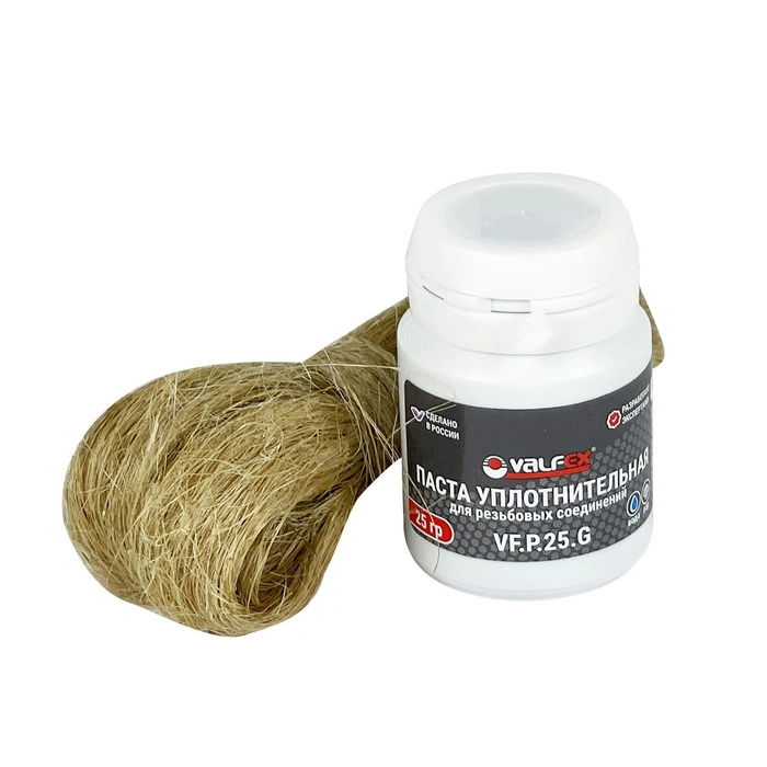 Комплект для герметизации VALFEX паста уплотнительная (25 г) + лен (7 г) (VF.PL.25.G)
