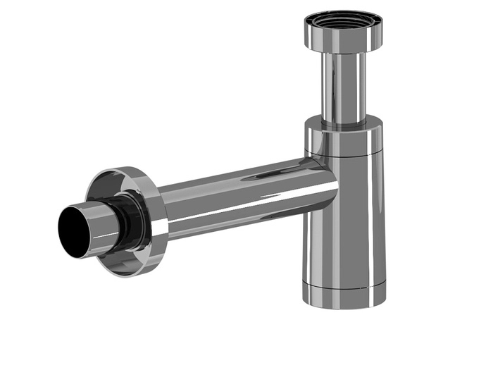 Сифон бутылочный АНИПласт, с переходной трубкой D40, пластиковый корпус, металлизированный (BRB1004M)