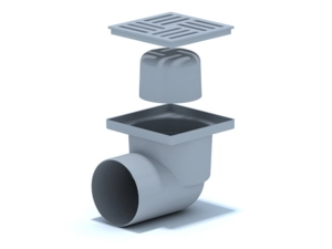 Трап для душа АНИПласт TA1110 горизонтальный нерегулируемый с выпуском 110 мм и пластиковой решеткой 150х150 мм (TA1110)