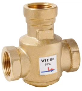 Трехходовой термостатический антиконденсационный клапан VIEIR 1″ 55°C Kvs-9 (VR238A)