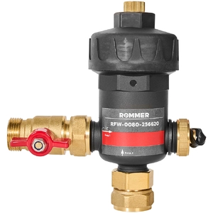 Магнитный сепаратор шлама ROMMER для настенных котлов НР 3/4 x НГ 3/4 корпус- композит (RFW-0080-256620)