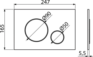Кнопка управления для скрытых систем инсталляции, белый-мат Alcaplast M676 THIN