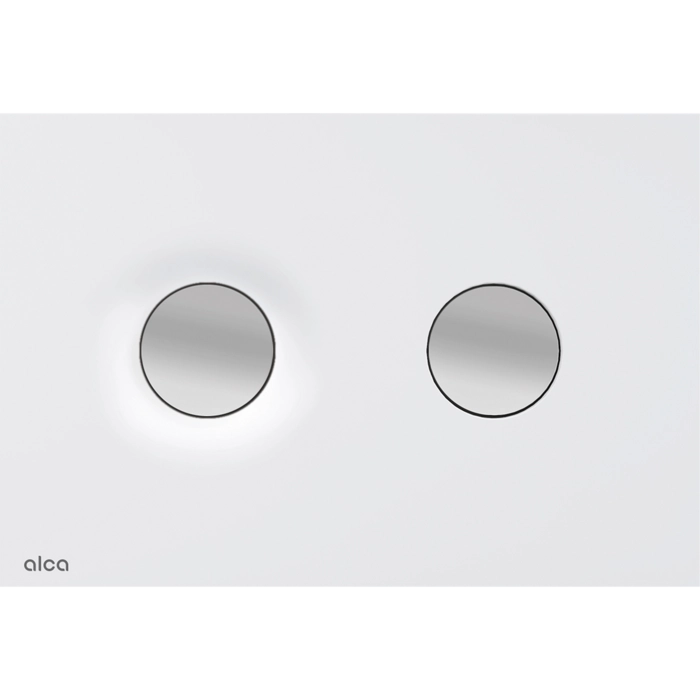 Кнопка управления для скрытых систем инсталляции, белый-мат/хром-мат Alcaplast M1976-2