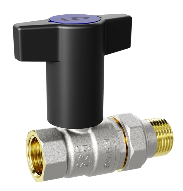 Кран шаровой с американкой Т - ручка LD Pride (LD 47.348)