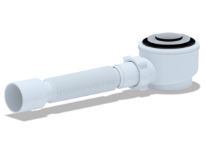 Сифон для душевого поддона АНИПласт E415CLS 1 1/2 дюйма 50 мм клик-клак с сеткой с гибкой трубой 40х50 мм (E415CLS)