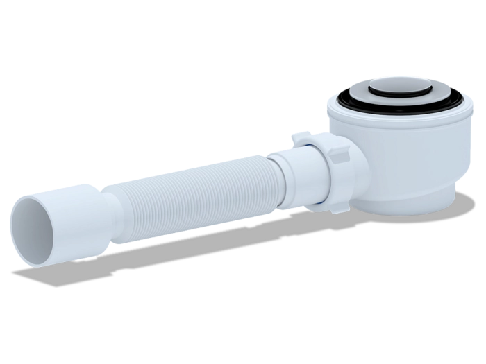 Сифон для душевого поддона АНИПласт E415CLS 1 1/2 дюйма 50 мм клик-клак с сеткой с гибкой трубой 40х50 мм (E415CLS)