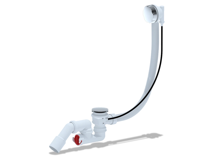 Перелив полуавтомат с регулируемым сифоном АНИПласт EM321 580 мм с переходной трубой 45 градусов 40х50 мм, толщина ванн до 13 мм (EM321)