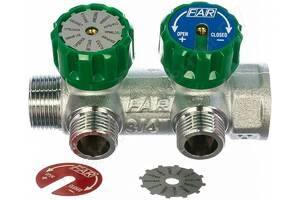 Регулирующий коллектор FAR 1" (ВР-НР) с 2 отв. 3/4" НР Eurokonus  (FK 3821 134UN)
