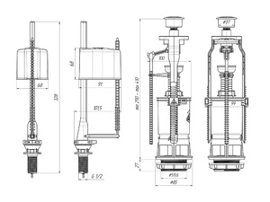 Набор с нижней подводкой АНИПласт WC6550M 1/2 дюйма с пластиковым штуцером эконом кнопка металл (WC6550M)