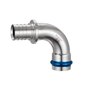 Уголок 90° переходной с надвижной гильзы под пресс нерж.сталь VIEIR (VPEL)