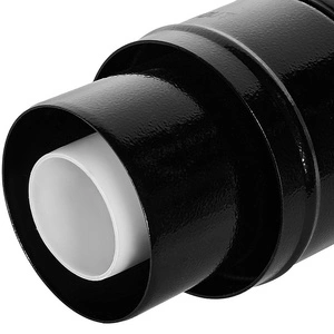 Оголовок вертикальный STOUT с ветрозащитой конденсац. коакс. D60(п)/100(п) ЧЕРНЫЙ узкий (SCR-8610-800011)