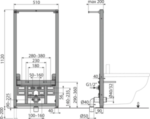 Монтажные рамы для биде и подвесного унитаза Alcaplast A105/1120
