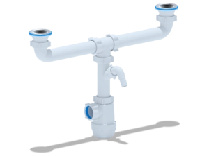 Сифон для мойки АНИПласт Грот A3500 1 1/2 дюйма 40 мм двойной с отводом для стиральной машины (A3500)