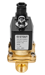 Клапан соленоидный (электромагнитный) STOUT прямого действия НЗ 24В (SSV-0010)