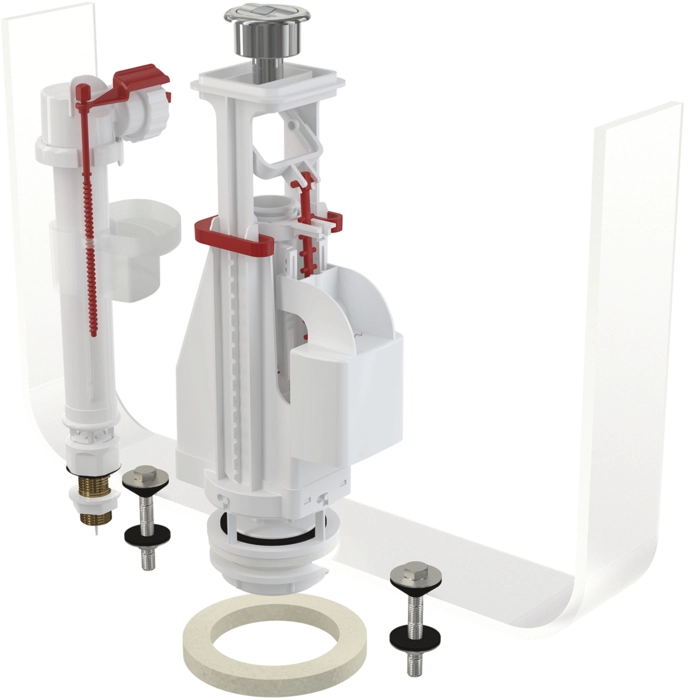 Выпускной комплект с двойной кнопкой, впускной механизм  AlcaPlast SA08ASK 1/2" CHROM
