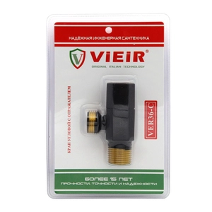 Вентиль угловой с отражателем VIEIR 1/2" черный (VER36-C)