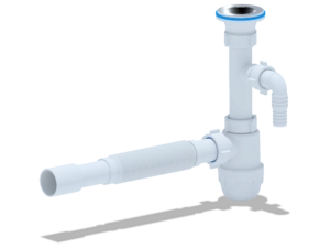 Cифон для раковины АНИПласт Юнг BM1315 1 1/4 дюйма 32 мм c отводом для стиральной машны и гибкой трубой 32х32/40 мм (BM1315)