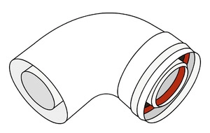 Отвод коаксиальный 90° M/F Ø60/100 Ariston 3318003