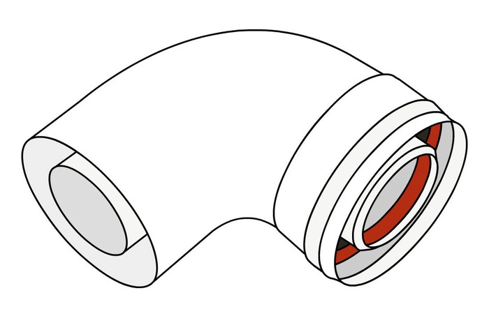 Отвод коаксиальный 90° Ariston PP 3318075