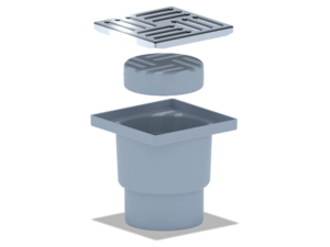 Трап для душа АНИПласт TQ1212 DN110 вертикальный нерегулируемый с сухим затвором и решёткой из нержавеющей стали 150х150 мм (TQ1212)