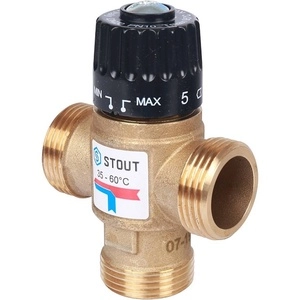 Термостатический смесительный клапан STOUT для ситем отопления и ГВС 1 НР 35-60C Kvs 2,5 (SVM-0120-256025)