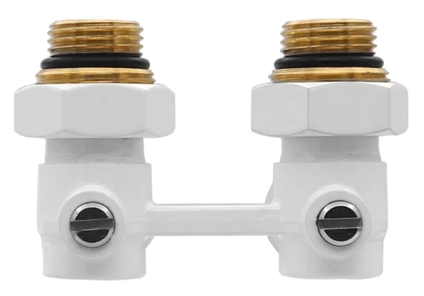 Вентиль для радиатора с шаровым затвором “Мультифлекс” угловой белый 3/4″ VIEIR (VR309-F)