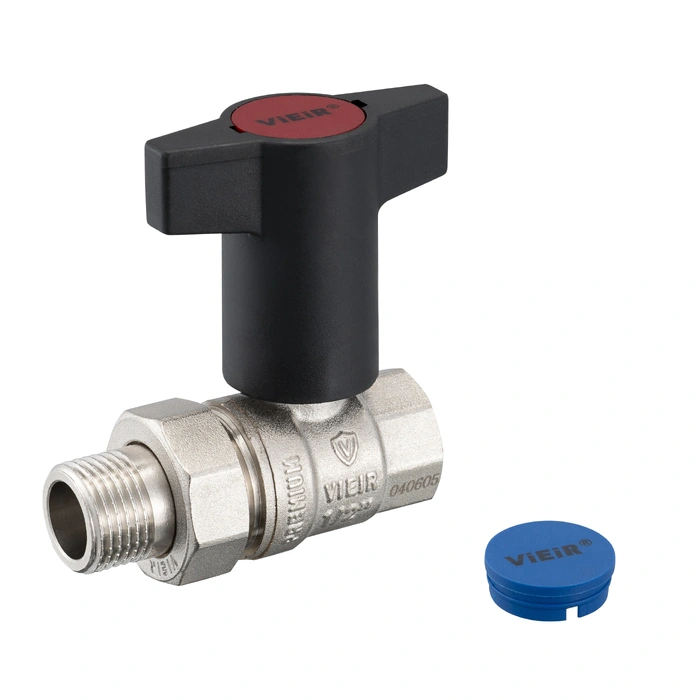 Кран шаровой с американкой и пластиковой ручкой VIEIR VER-PRO 1/2" (VR230.15)
