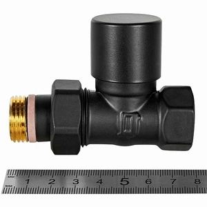 Клапан запорно-балансировочный STOUT Design черный, прямой 1/2 (SVLD-0001-000015B)