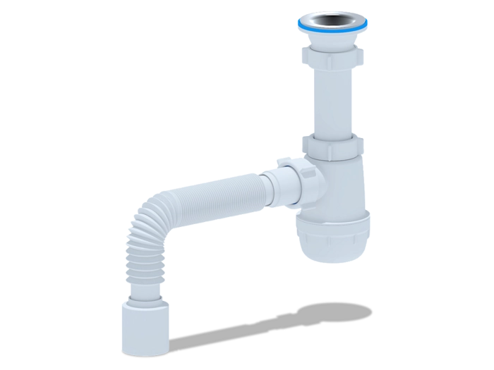 Сифон для мойки АНИПласт Грот A0110 1 1/2 дюйма 40 мм с гибкой трубой 40х50 мм (A0110)