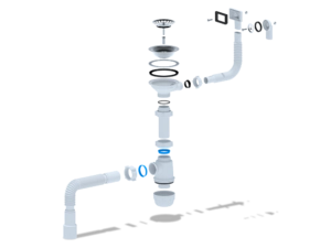 Сифон для мойки АНИПласт Грот A0145DIY 3 1/2 дюйма 40 мм с переливом и гибкой трубой 40х40/50 мм (A0145DIY)